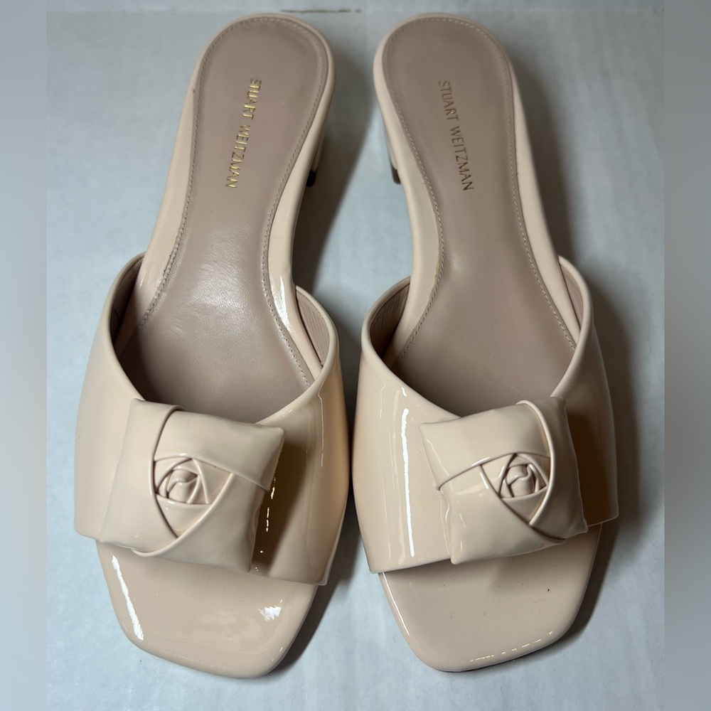 Stuart Weitzman Rosebud Patent Leather Sandals Womens 7.5.